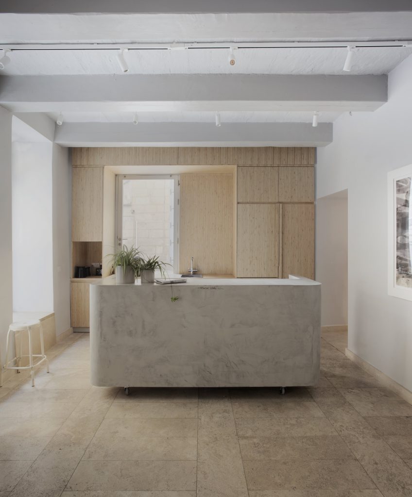 The office's communal kitchen