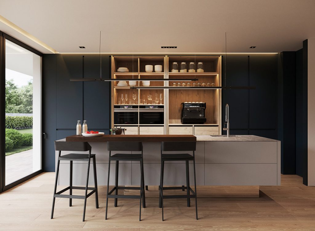 ceiling‑height cupboards