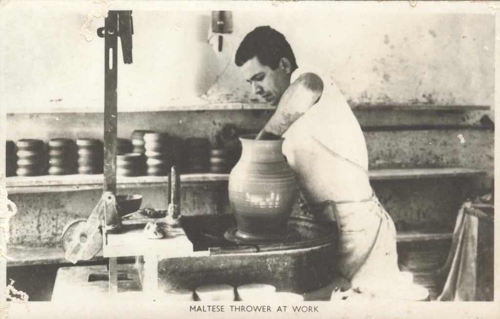 Archive photo of a thrower at then-St Mary's Ceramics