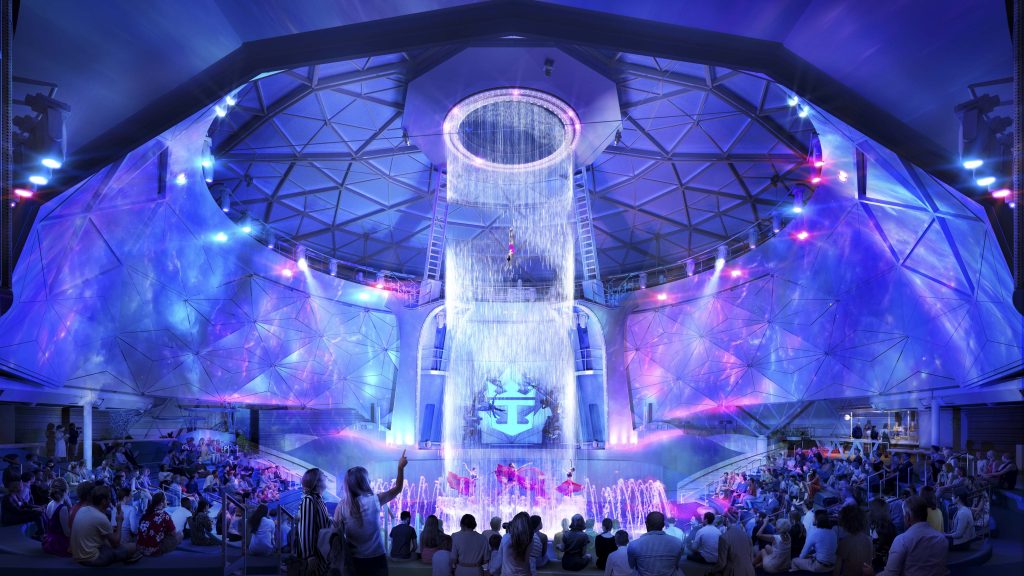 Icon of the Sea's AquaDome and waterfall