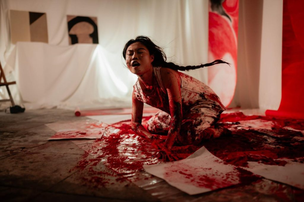 A performance during the Simple Expressions of Complex Thoughts exhibition. Photo: Josmar Muscat