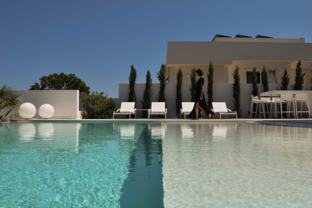 exterior terrace with pool luxury outdoor space