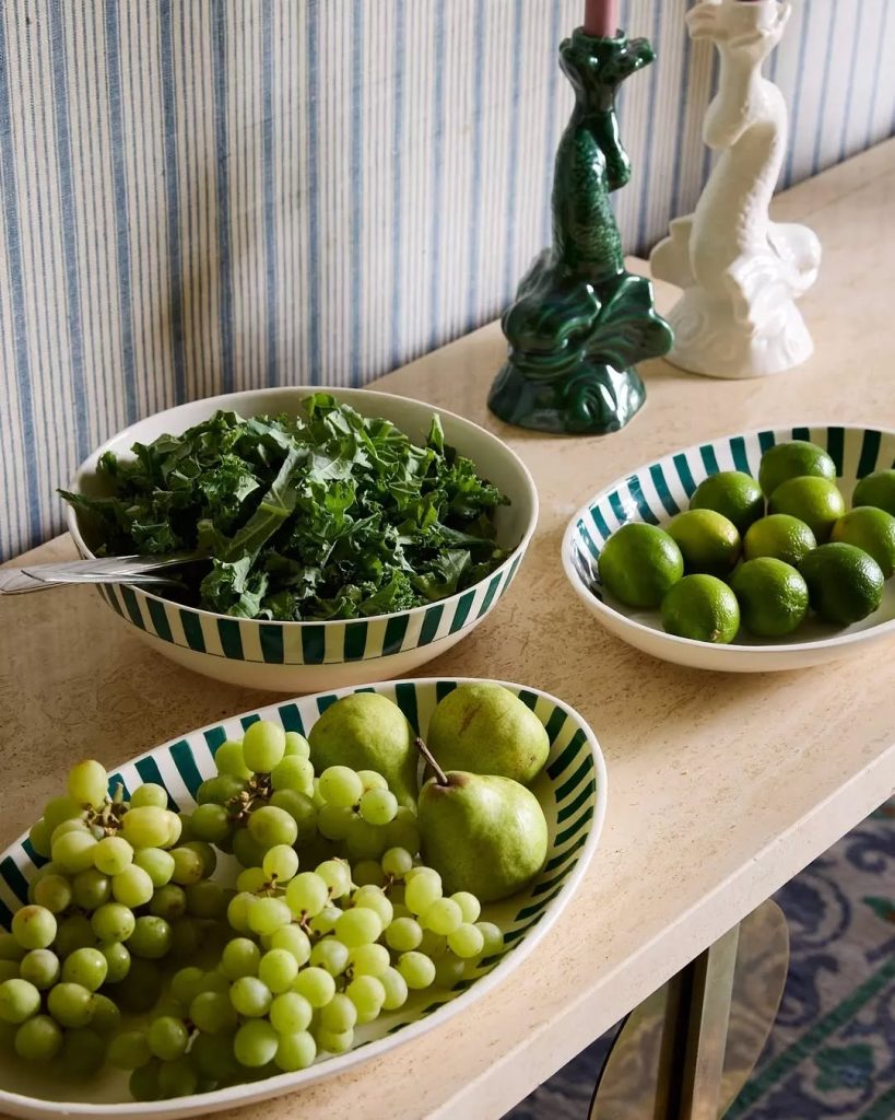 handmade striped pottery