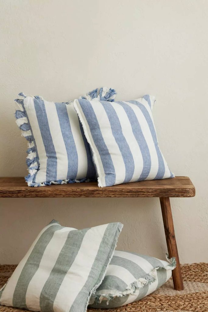 stripped throw cushions
