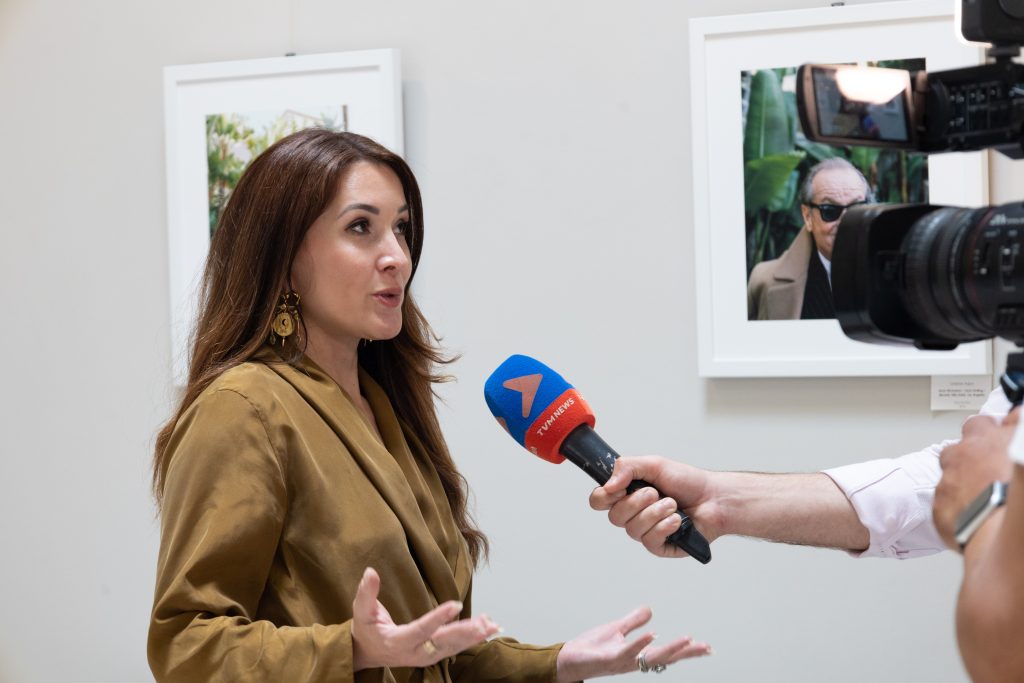 Charlene Vella at the opening of Lorenzo Agius' exhibition at Phoenicia Malta / Photo Michaele Zammit