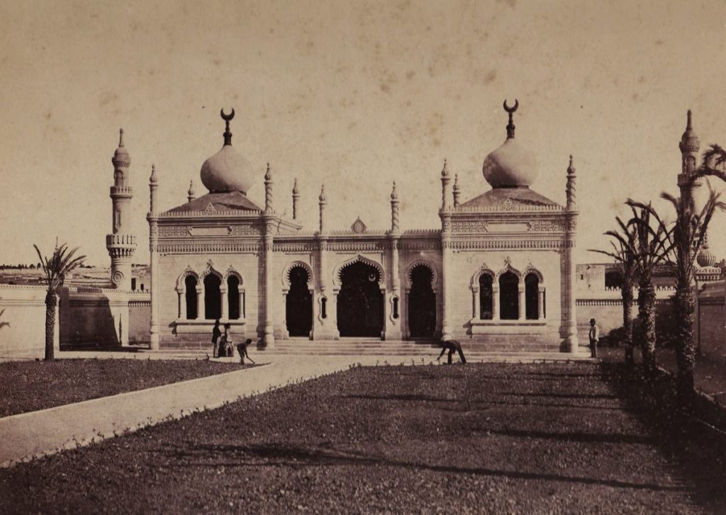 Archival photo of the prayer lodge inside the Ottoman Cemetery in Malta