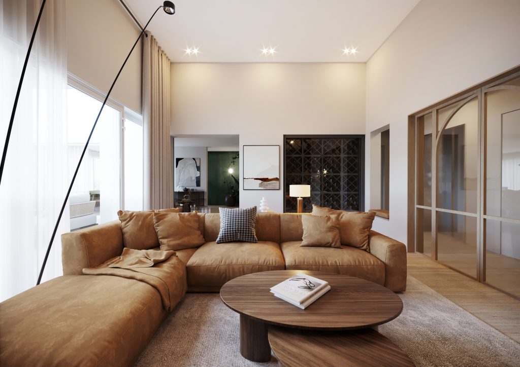 Render of a residential penthouse in Madliena / ATA Studio