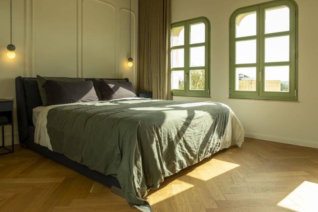 Parador engineered wood flooring, Orac wall moldings and skirting. Architecture & design by Archi+ / Photography by Matthew Grech