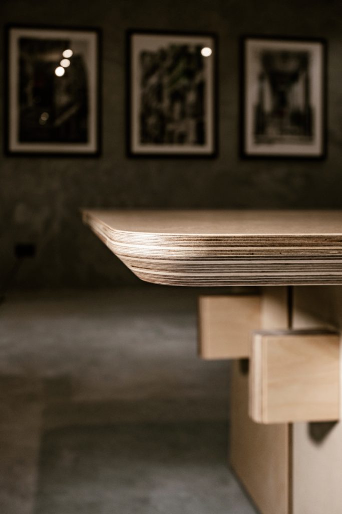 The birch ply boardroom table is another custom build, allowing the boardroom to be used as a class room when needed / Photography: Brian Grech