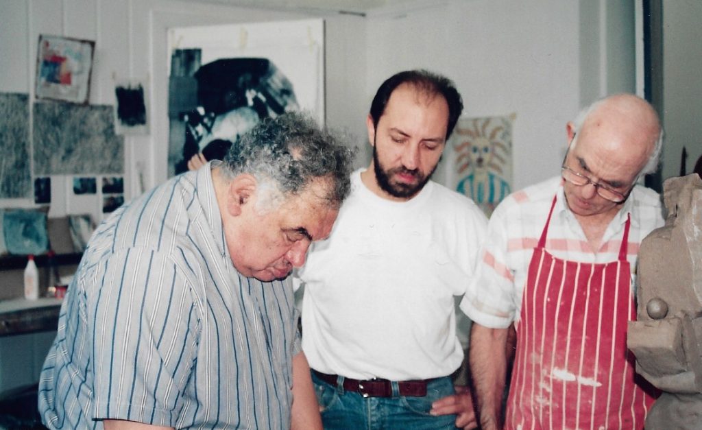 Vince studying at Edinburgh College under Scottish sculptor Eduardo Paolozzi, 1994