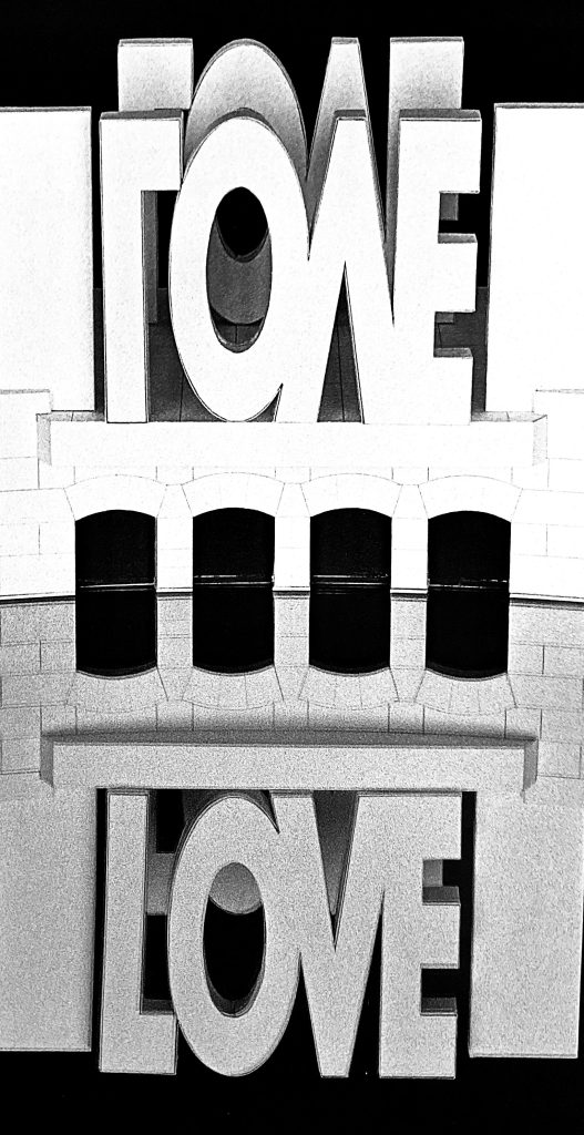 A model of the LOVE monument by Richard England