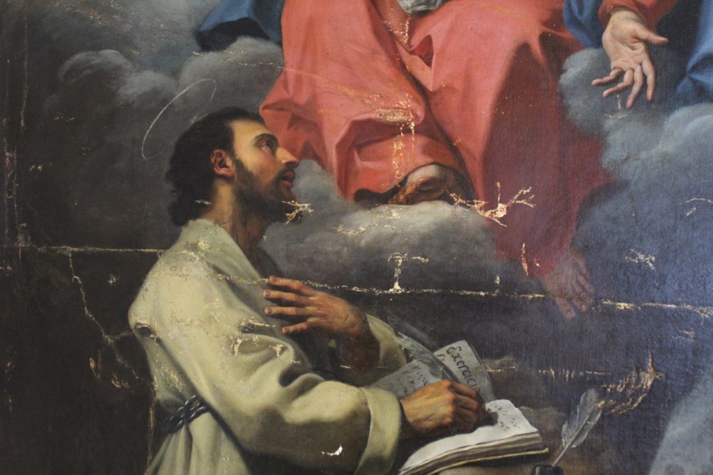 Details showing the extensive damage and tears which the original canvas exhibited / Photo by ASC Conservation Centre Ltd